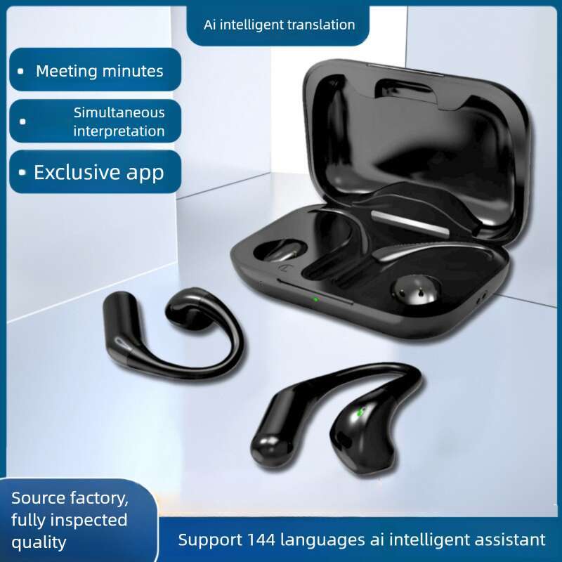 Famous Brand Designer AI Business Meeting Multi-language Travel Earplugs Real-time Simultaneous Translation Bluetooth Headset