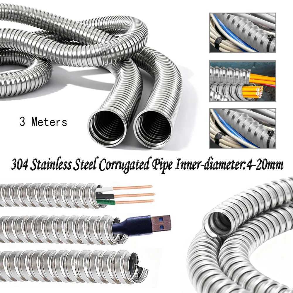 eter ID 4-20mm 304 Stainlesss Steel Metal Thread Cable Hose Tube ible Soft Pipe Sle Protection Replacement Accessories Y251107