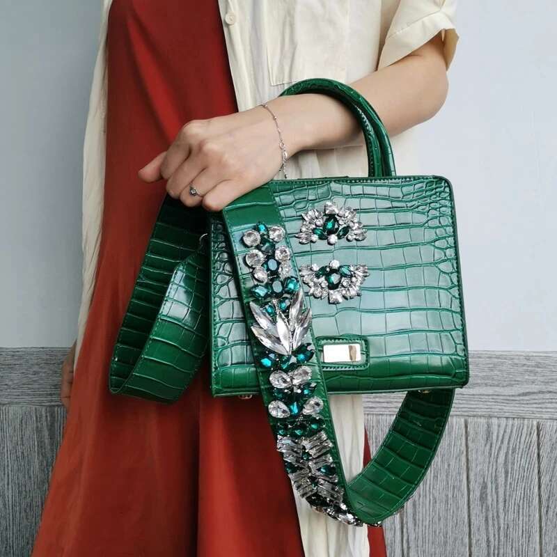 Hot Sales Crystal Strap Nice Dia Women Brand Designer Tote Handbag Fashion Lady Purse
