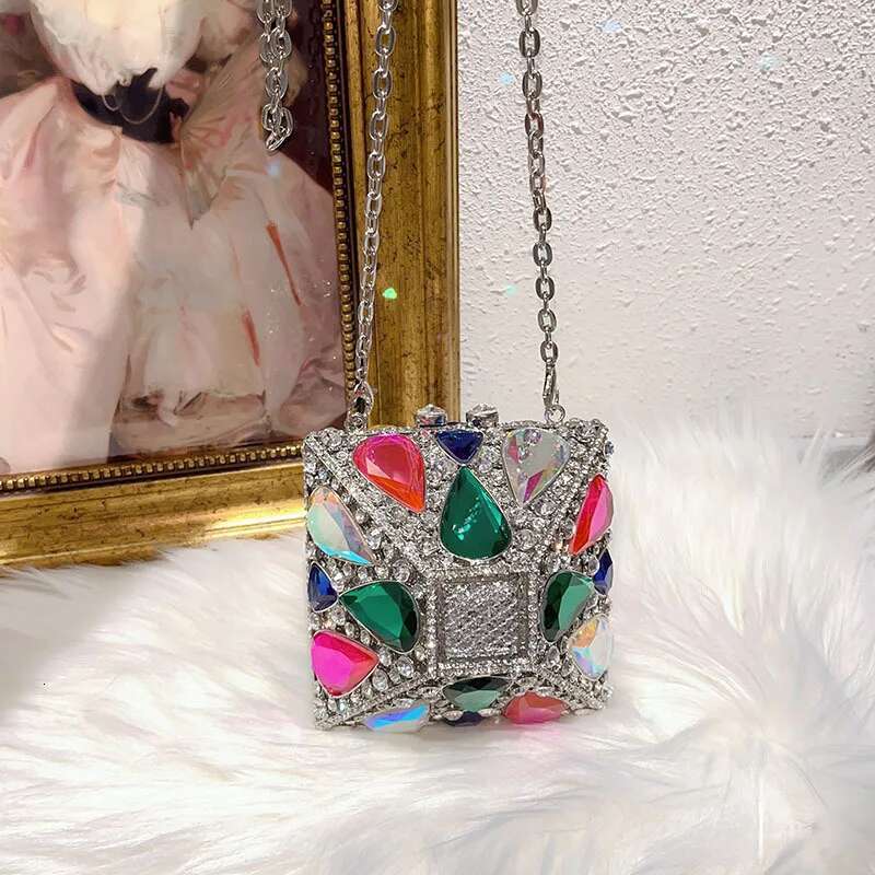 XIYUAN New Dias Evening Bags Rhies Clutch Purse Women Wedding Purses Party Crystal Gems Handbag