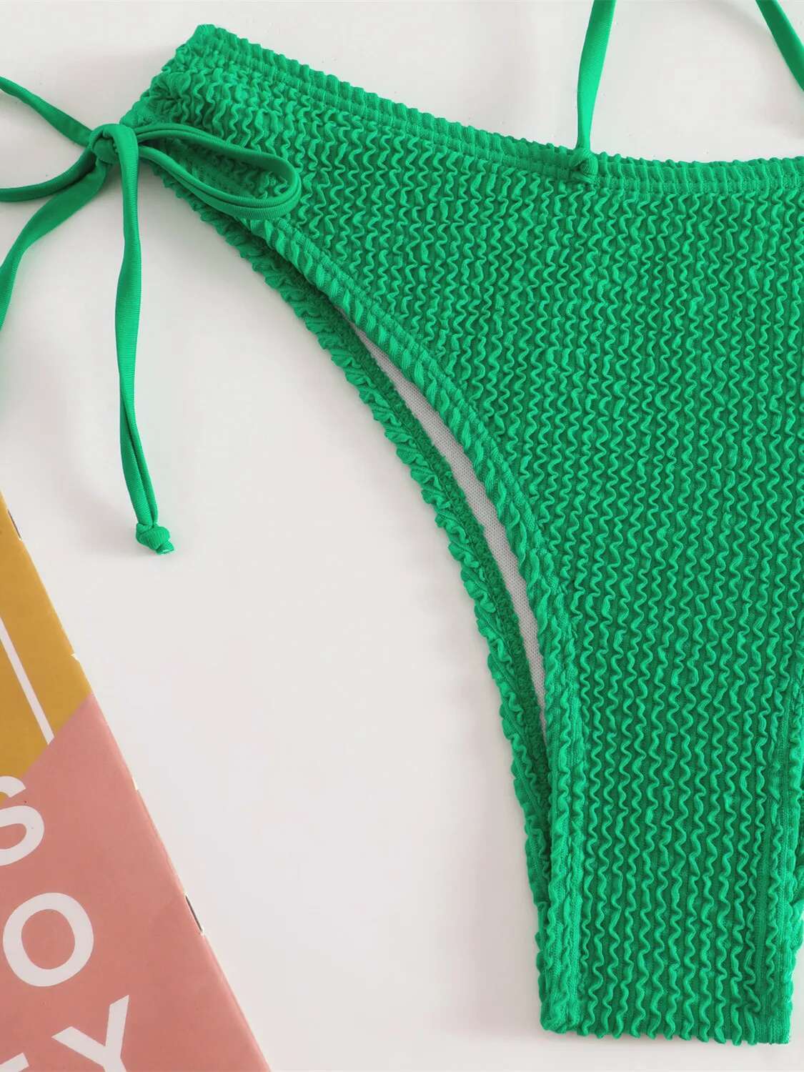 Dongdumaoyi Sexy Bandeau Bikini Pleate Drawstring Push Up Micro Swimsuit Green Black Bathing Suit Thong Swimwear Biquinis Feminino