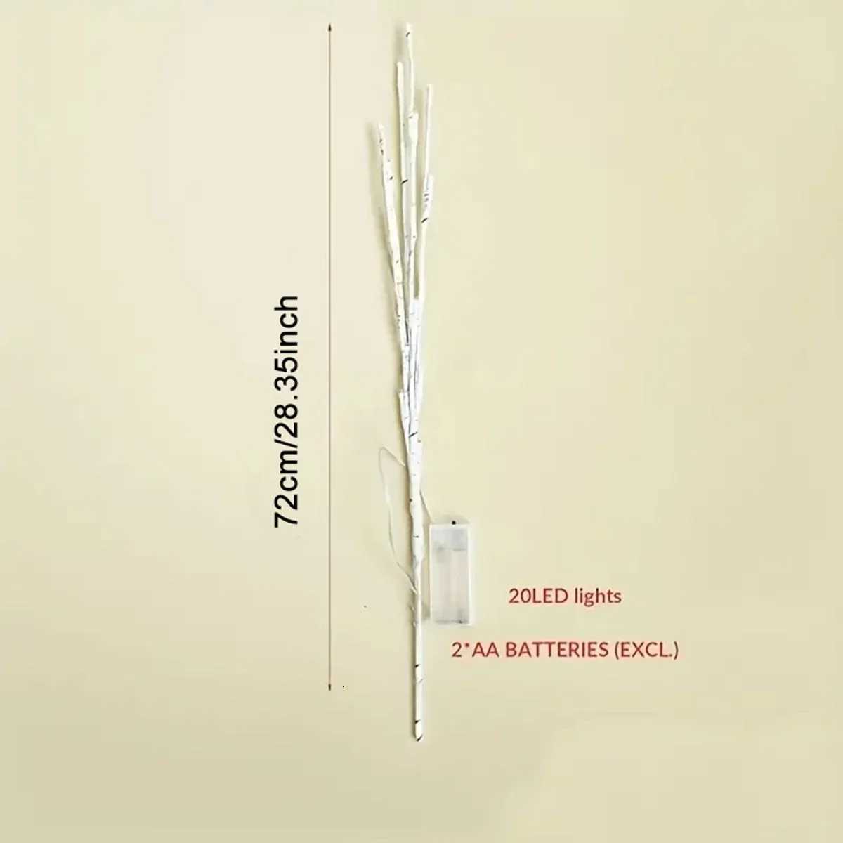 1 PC White Birch Branch Lights Battery Operated 20 LED Fairy Lights Willow Branches for Home Bedroom Inside Outdoor Decoration W251107