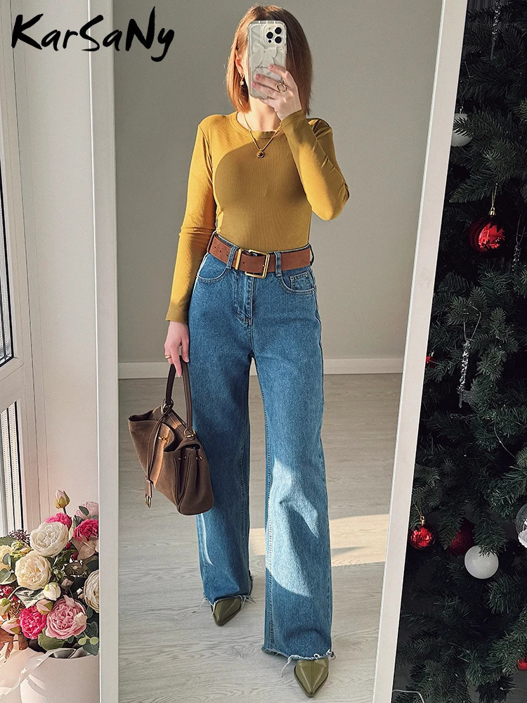 Basic ultrathin Tshirt womens spring Oneck long sleeved shirt solid casual top elastic flat thin office ladies 250407