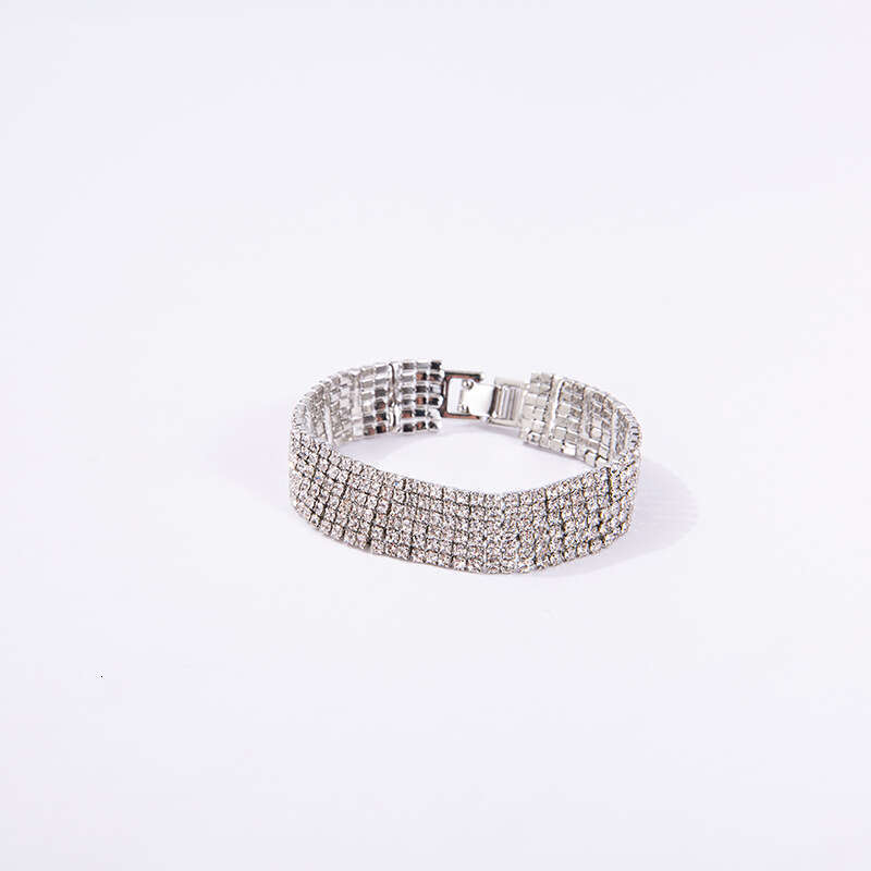 Regular with rhies, grand, fashionable, simple, versatile accessories, full dia TK buckle bracelet