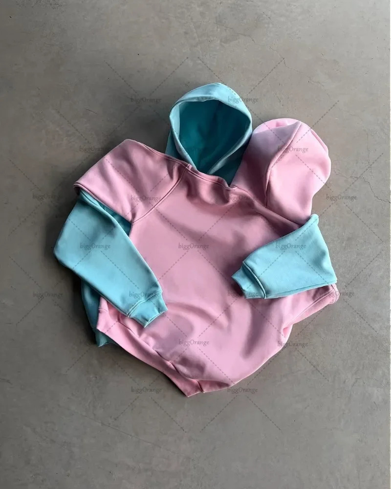 Y2K Harajuku Couple Solid Color Zipper Sweatshirt Fashion Casual Clothing Street Super Loose Hoodie 250403