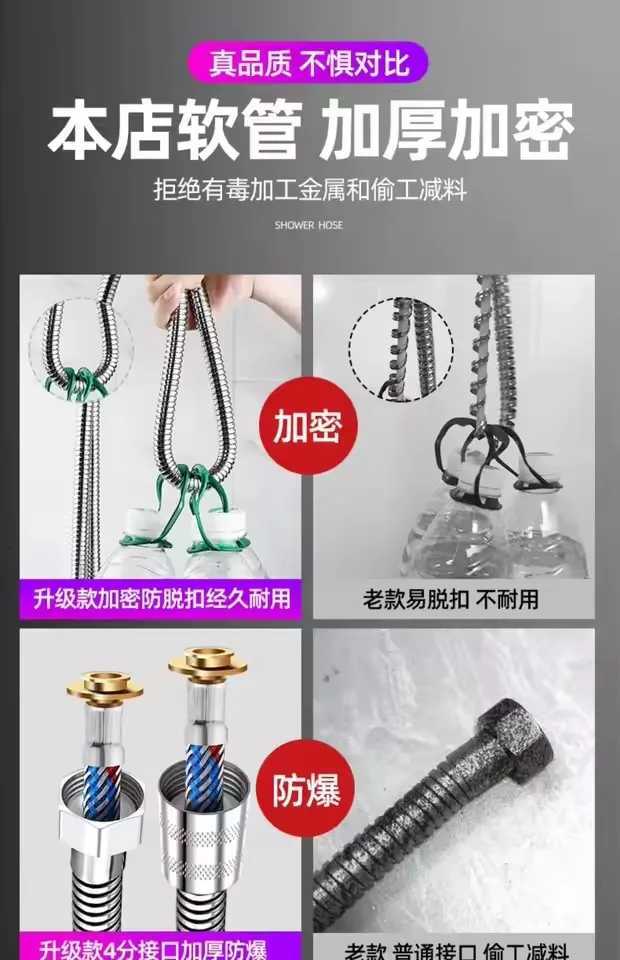 Upgraded 15/2/ SUS 304 ible Shower Hose Long Bathro Shower Pipe Extension Water Pipe Pl Pipe Bathro Accessories Y251107