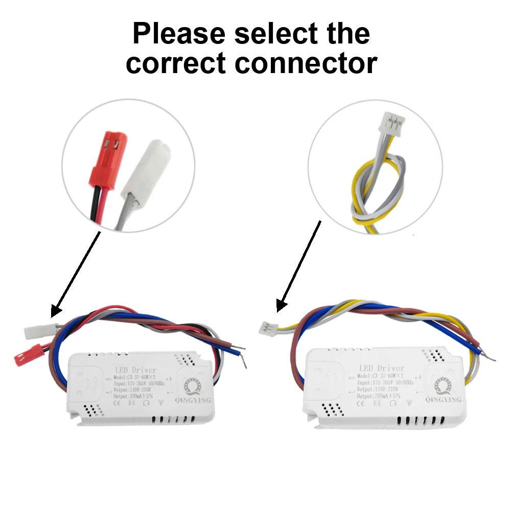 8W-160W LED Driver 3 color Adapter For LED Lighting AC220V Non-Isolating Transformer For Ceiling Light Chandelier Replacement