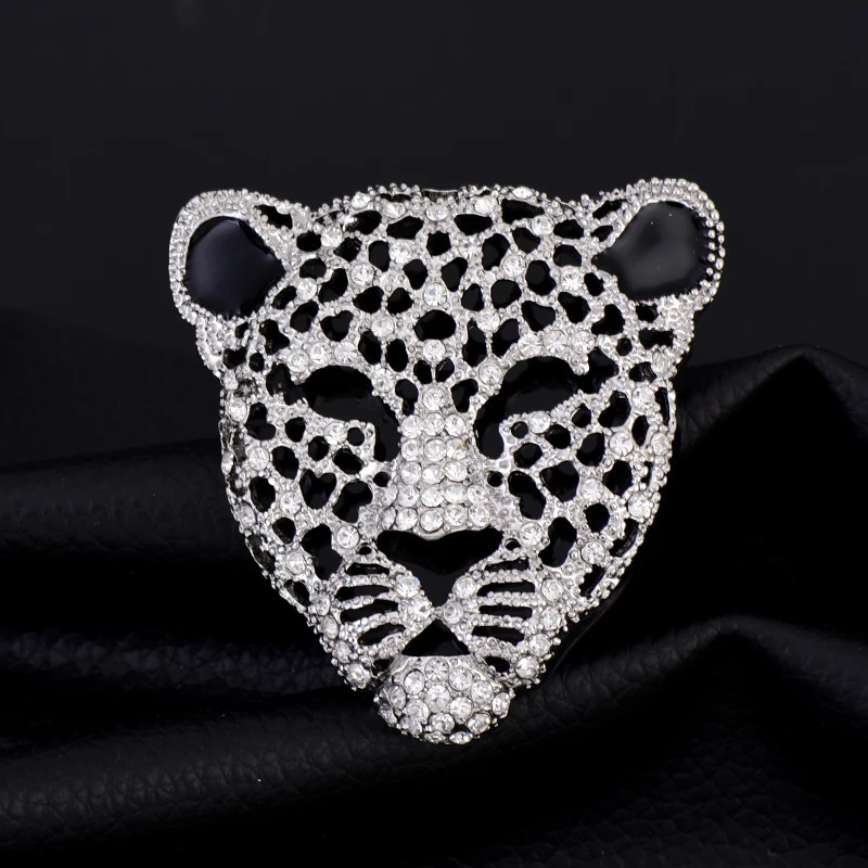 Full Panther Head Brooch Retro Hollow Mens Suit Animal Corsage Women Sweater Pin Brooches 251107