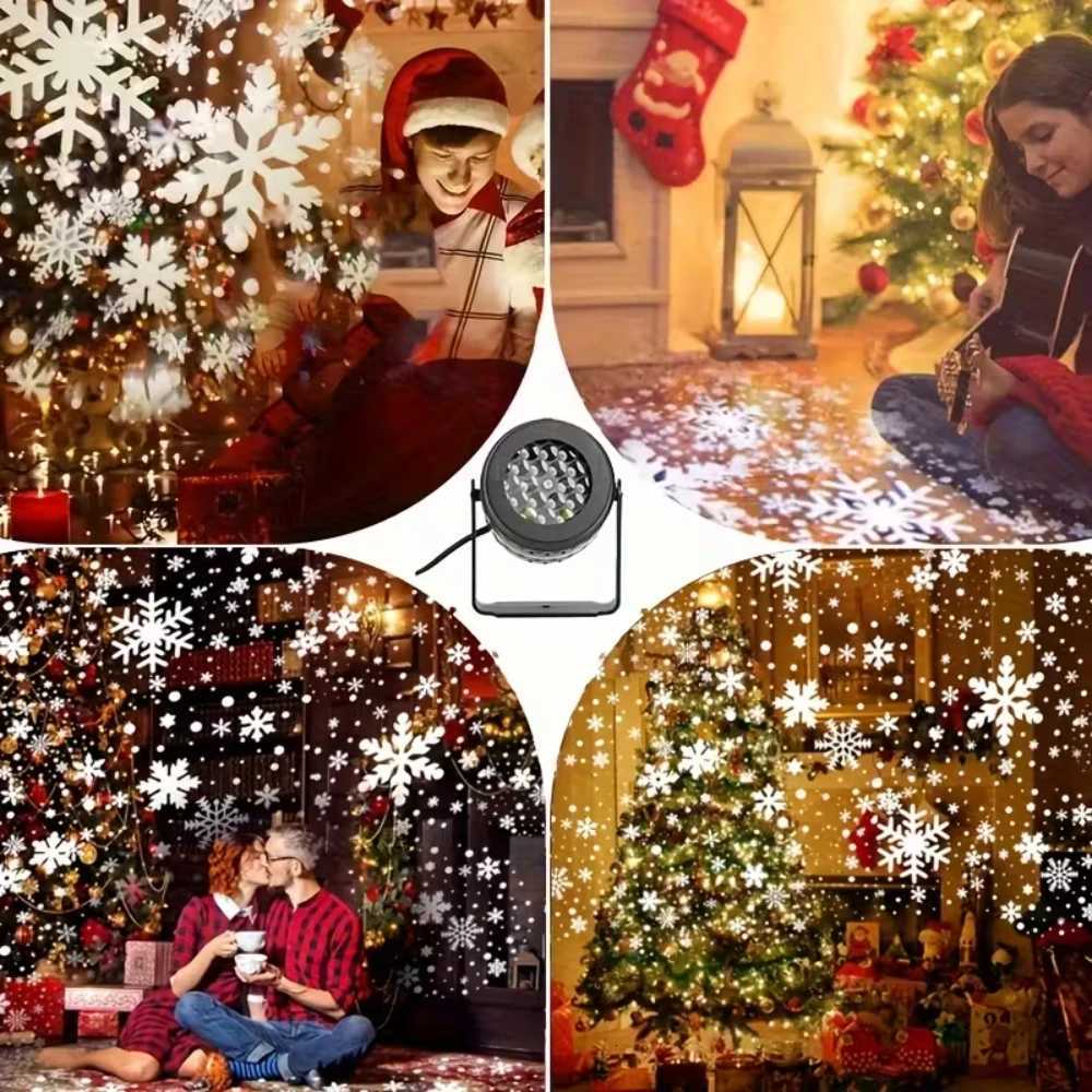 USB Powered Snowflake Projector Lights Christmas Snowflake Projector Led Decor Lights Party Garden Stage Holiday Night Lights W251107