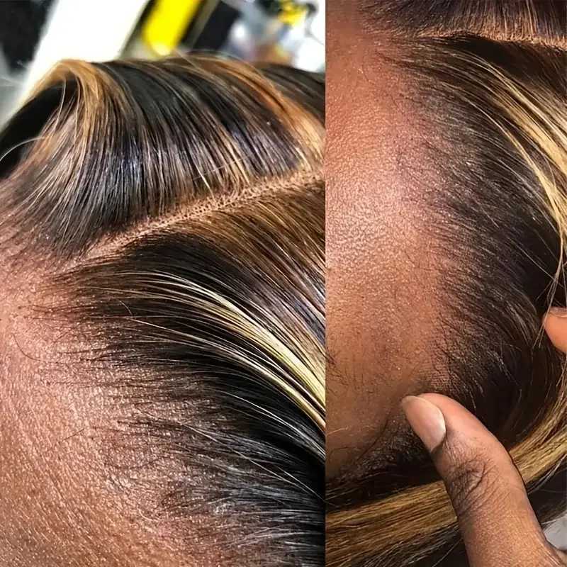 Highlight 427 Straight Hair Wigs 13x6 Transparent Lace Front Human Hair Wigs Ombre Bone Straight Lace Frontal Wigs 250 Density W251107