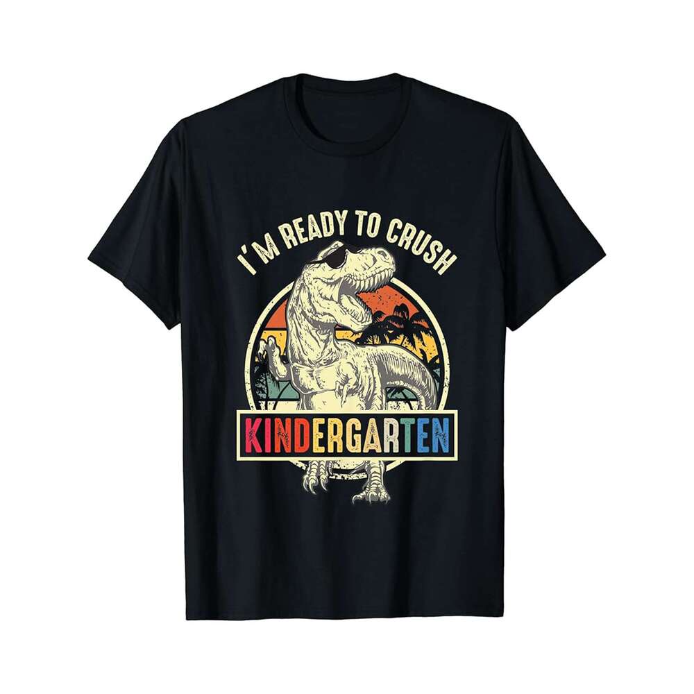 Designer T shirt Im Ready To Crush Kindergarten Dinosaur Back To School Mens - 220g Tshits