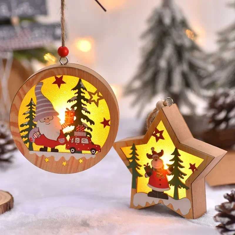 Christmas Decorations LED Night Light Luminous Christmas Tree Pendant Santa Claus Snowman Pendant Ornament Xmas Night Lights W251107