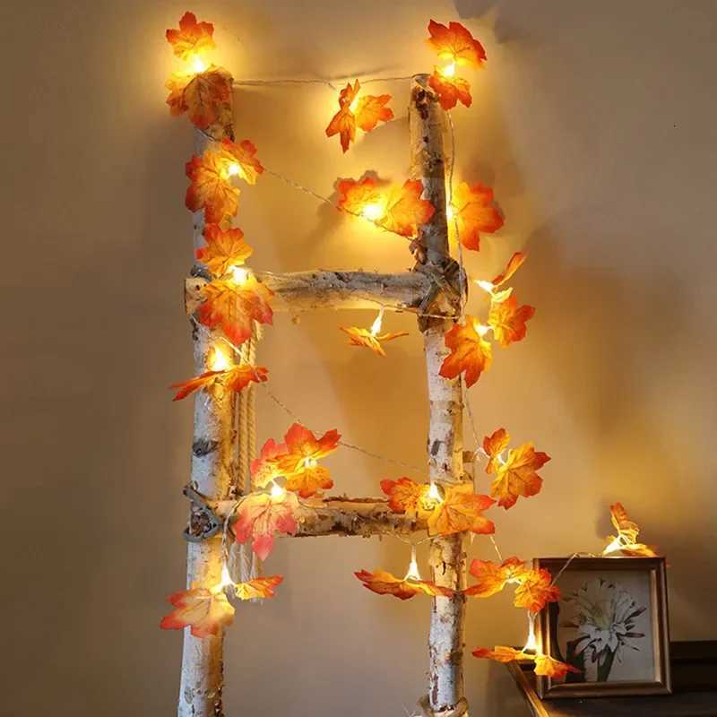 Halloween Maple Leaf LED String Light Battery Operated Fall Foliage Fairy Light for Bedroom Outdoor Garden Party Christmas Decor W251107