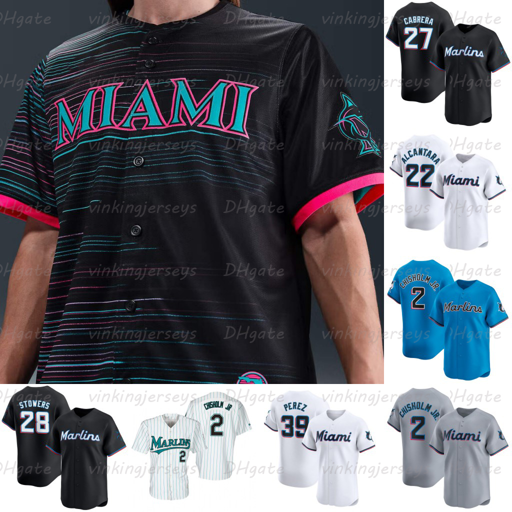 Florida Marlins 2025 City Connectbaseball Jerseys Sanchez Alcantara Stowers Myers Hill Conine Sanoja Norby Mervis Lopez Bride Hicks Fortes Perez Meyer Henriquez