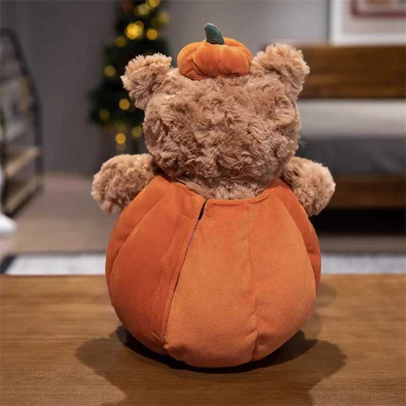 35cm Pumpkin Teddy Bear Doll Plush Toy Stuffed Dressed Halloweens Day Cartoon Animal Plushie Removable Clothes Kids Present C251107