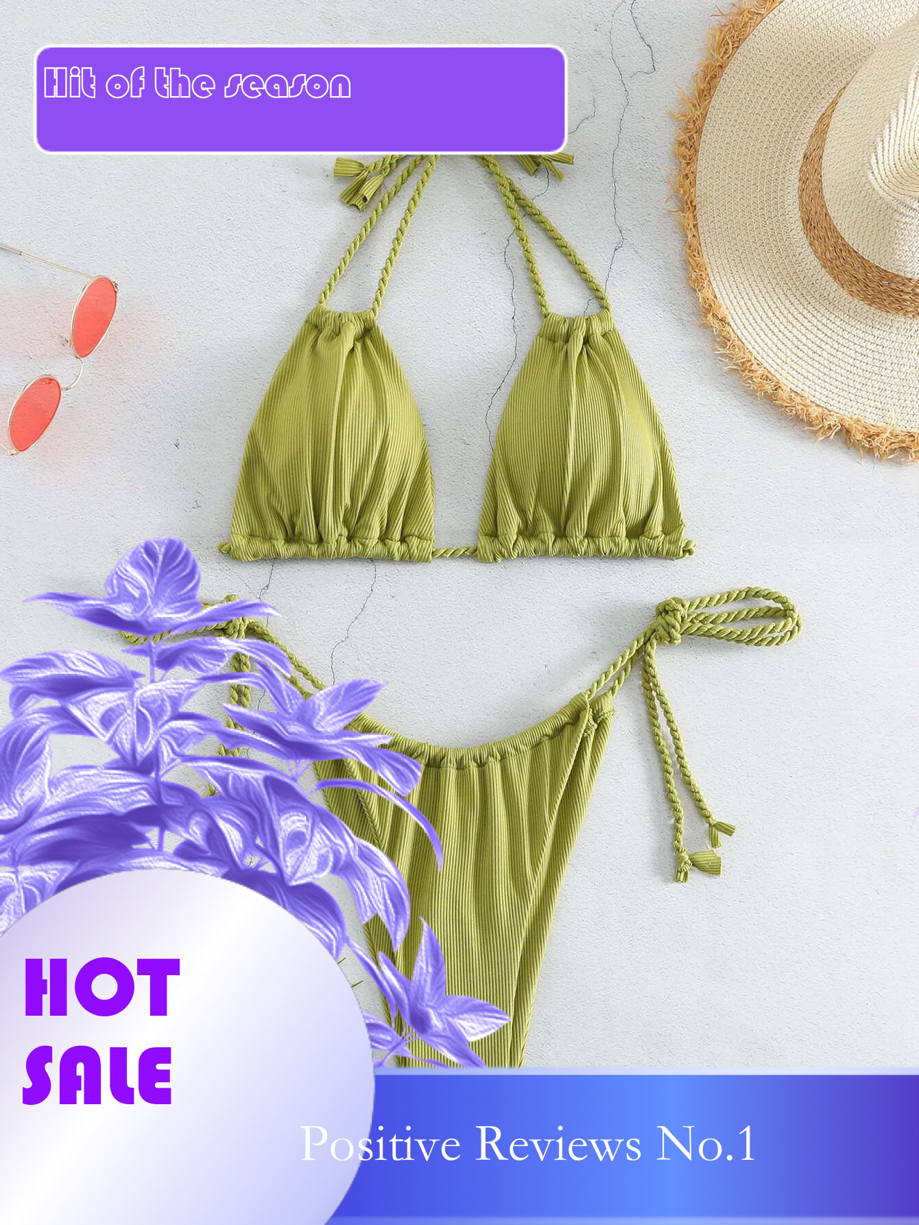 Dongdumaoyi Sexy Double Strap Bikini Women Green Push Up Tassel Bandage Thong Swimsuit Summer Bathing Suit Triangle Swimwear Biquini