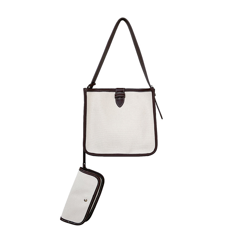 Elegant Underarm Women's Canvas Tote for Daily Use - Modern Design Single Shoulder Bag