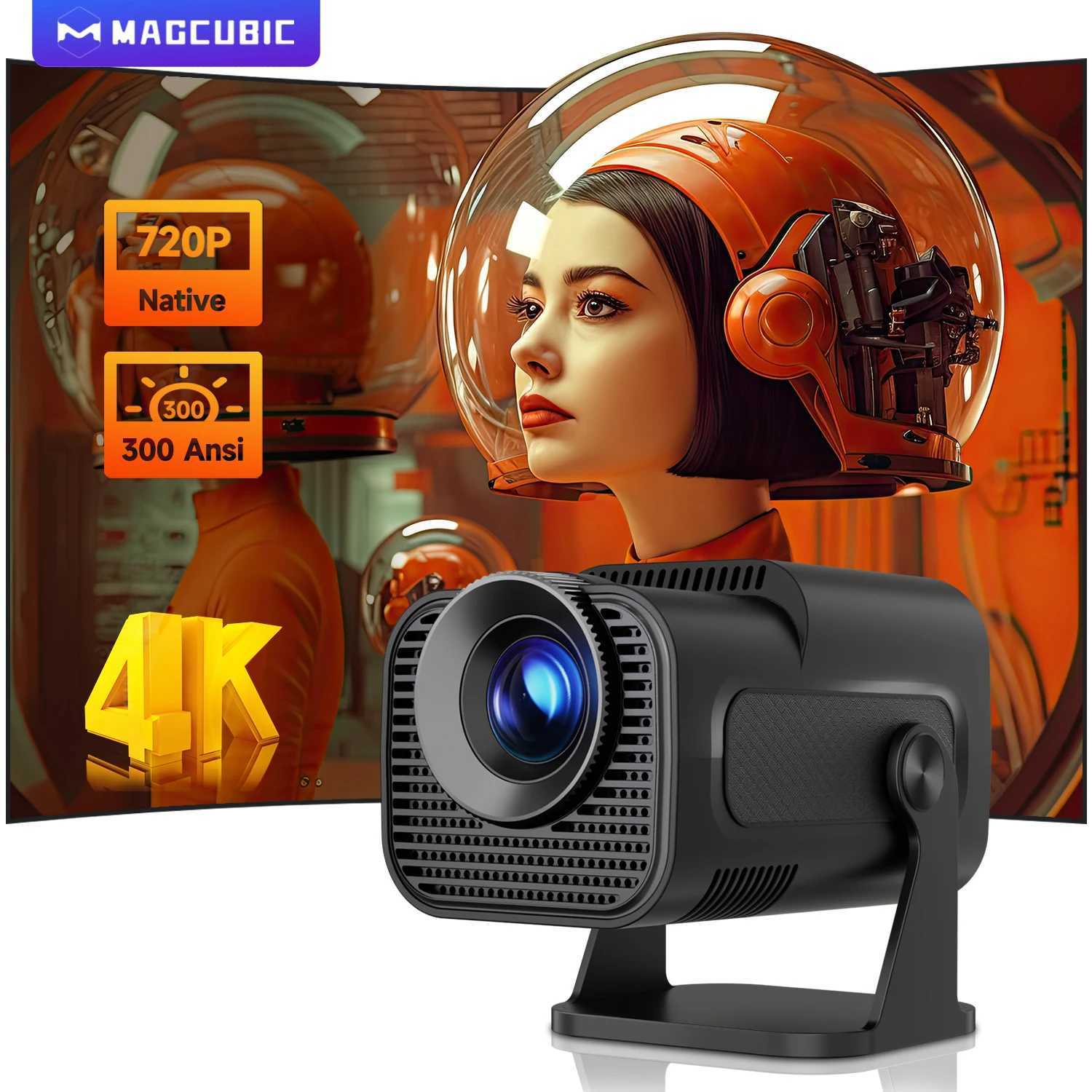 Magcubic HY320 Mini Newly Native 720P Android 11 4K Projector 300ANSI Wifi6 BT5.0 Cinema Outdoor Portable 180 Rotable Projector X250407
