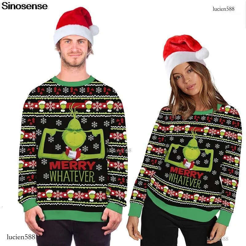Ugly Christmas Sweater Men Women Autumn Winter Clothing 3D Funny Printed Sweaters Jumpers Tops Pullover Holiday Xmas Sweatshirts Men's