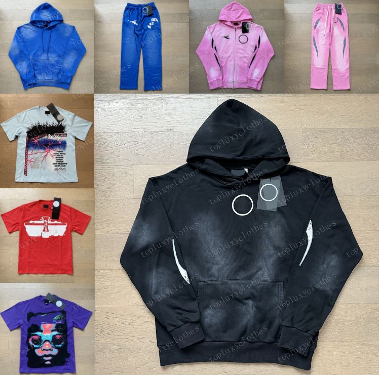 Fashionable hooded sweatshirt sports pants cotton retro high street loose fashion men's and women's hooded sweatshirt pants