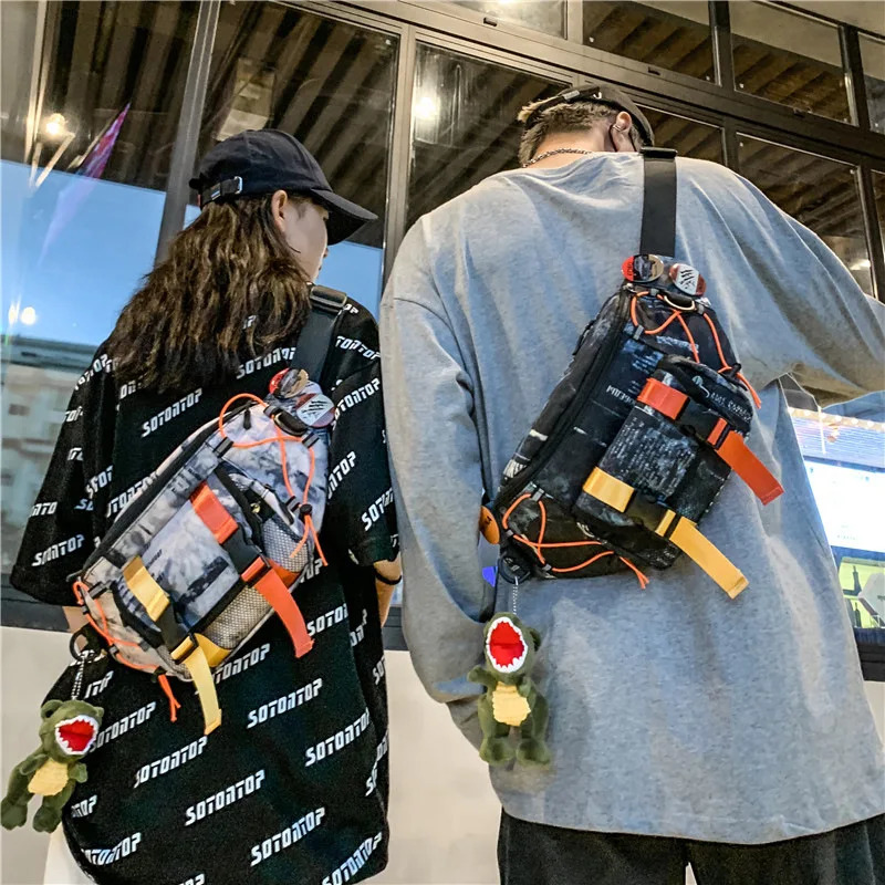Punk hip-hop Techwear waist bag unisex casual sports single shoulder cross body chest bag Harajuku casual Fanny bag 250402