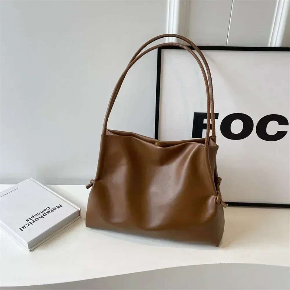 2025 Fashion Large-Capacity New Tote Women's Bags Are Solid Color Casual Texture Lazy and Generous Versatile Handbag Shoulder