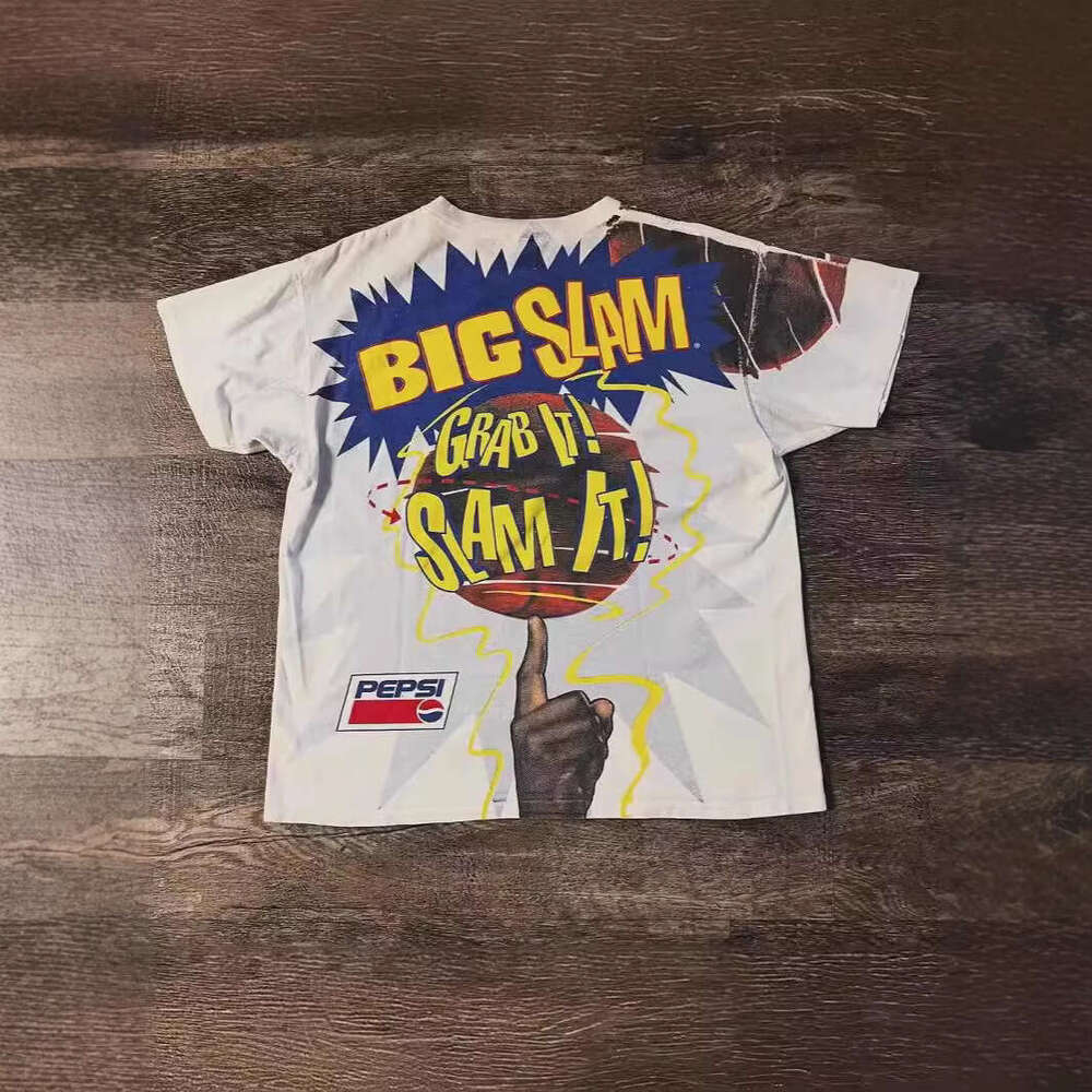 2025 American casual trendsetter BIC SLAM letter printed men's and women's summer pullover top
