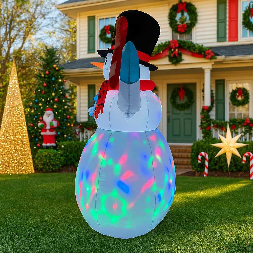 65FT LED Snowman Santa Claus Inflatable Christmas Decorations Xmas Ornaments Lights Outdoor Home Yard Holiday Party Decor Toys W251107