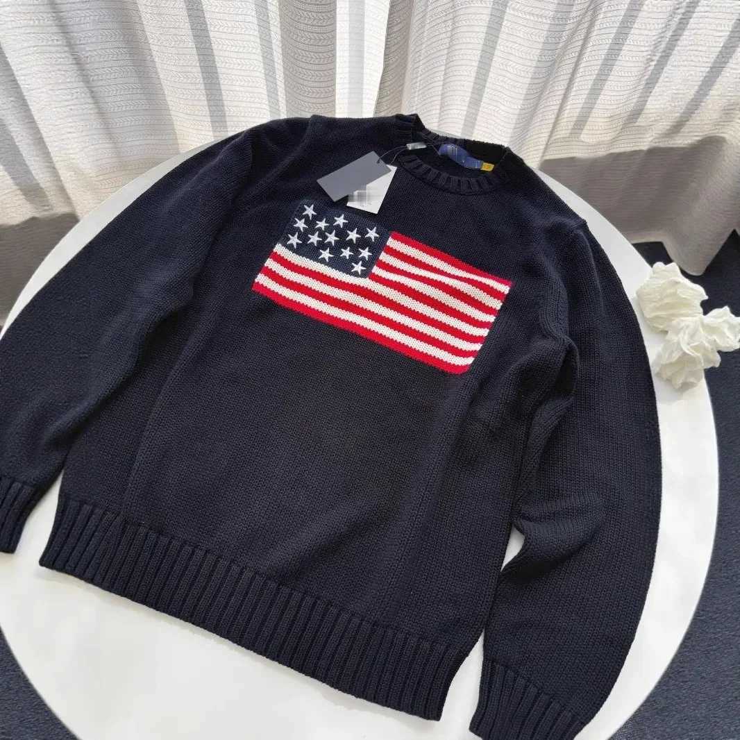 2025 New Autumn Winter Thick Sweater Men American Stripes Knitted Sweaters Mens Round Neck Trendy Streetwer Pullover ClothingXJ251107