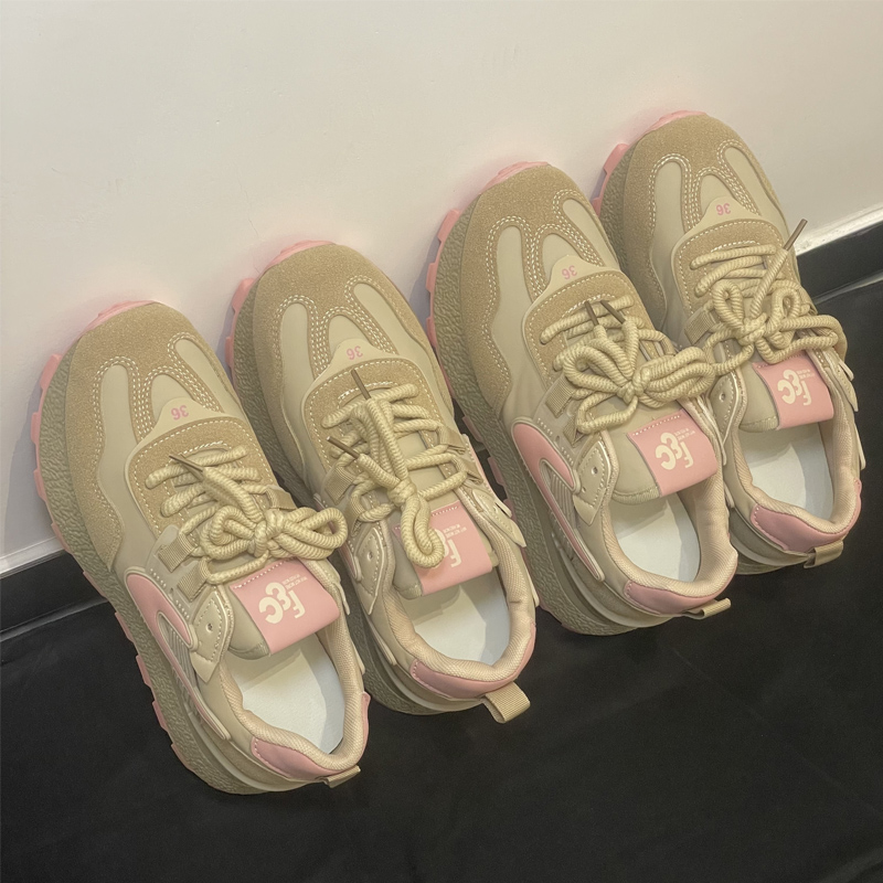 Women's Autumn New Thick Soled Retro Versatile Round Toe Lightweight Casual Sports Shoes. dh3207077JY