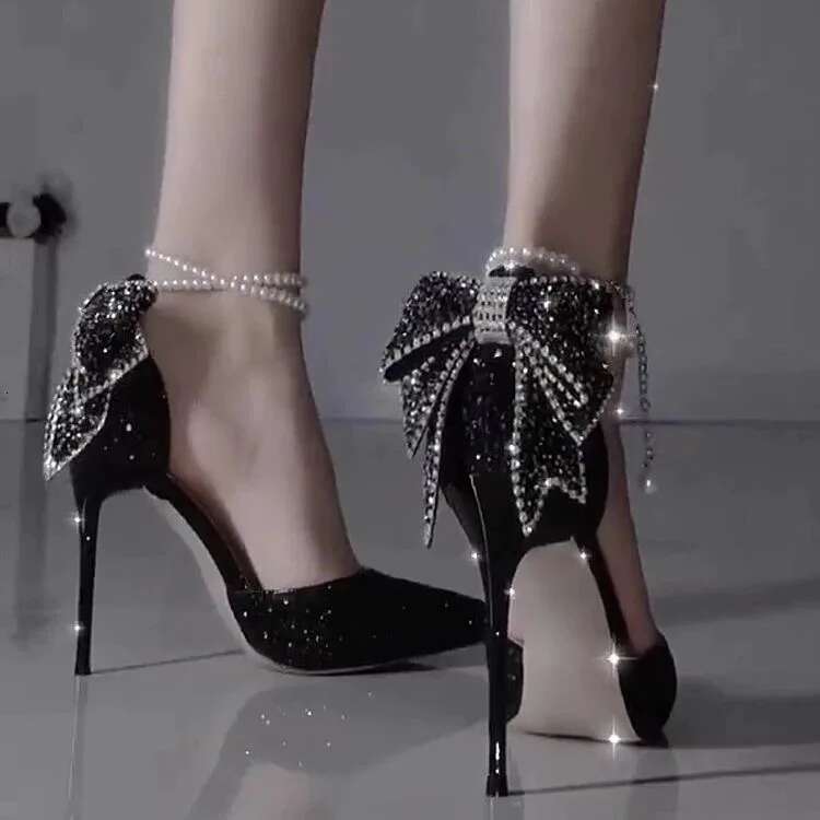 Crystal Shoes Sandals Ladies Beige High Heels Bg 2024 Ornaments African Spring 12Cm Sier Bridal Latest Wedding Pumps