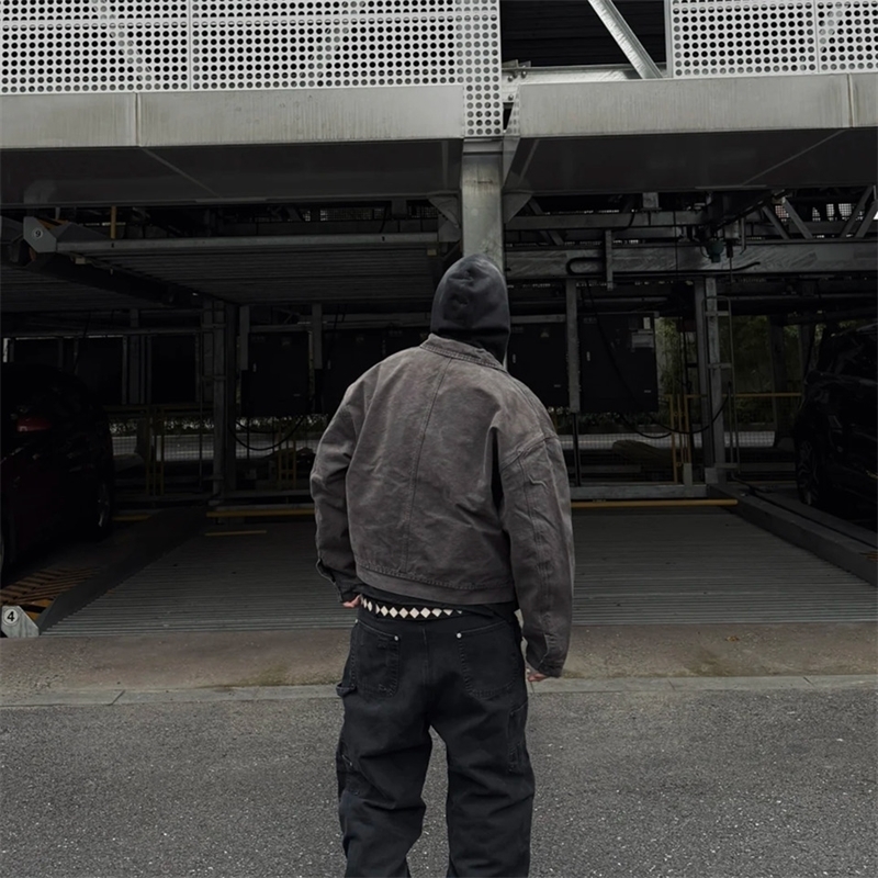 Yao Fashion Vintage And Casual Jacket Style Streetwear Solid Color Zipper Oversize Coat For Men 250313