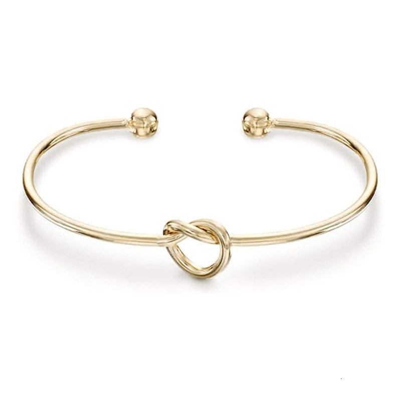 Top selg 2mm fine stainless steel knot with heart-shaped opening bracelet