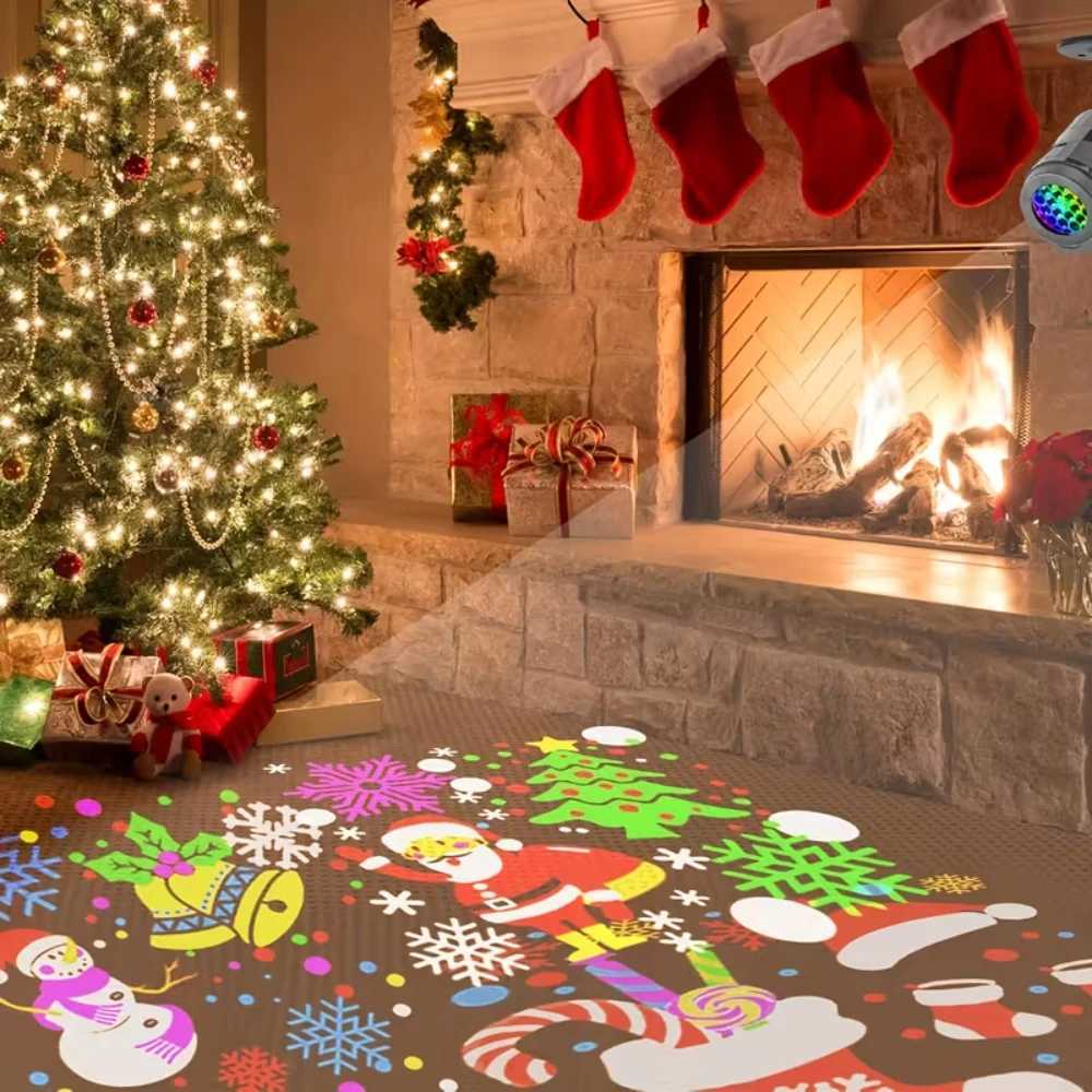 16 Pattern Christmas Projector Lights Outdoor/Indoor Holiday Projection LED Night Lamp for Home Xmas 2026 New Year Party Decor W251107