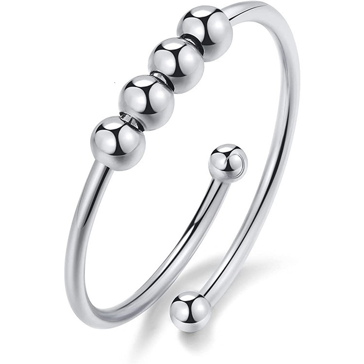 Micro ball rotator titanium steel single coil spiral free rotation anti pressure anxiety ring