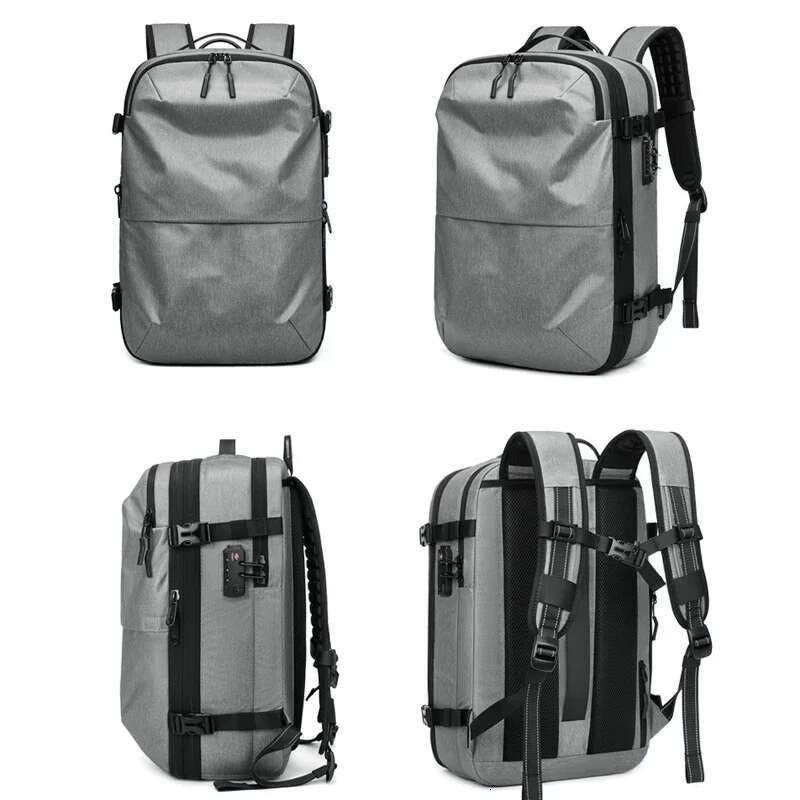 Vacuum Compression Backpack Men For Travel With Air Pump Airbag Waterproof Bagpack Laptop Bag Lage High Quality Oxford 17Inch
