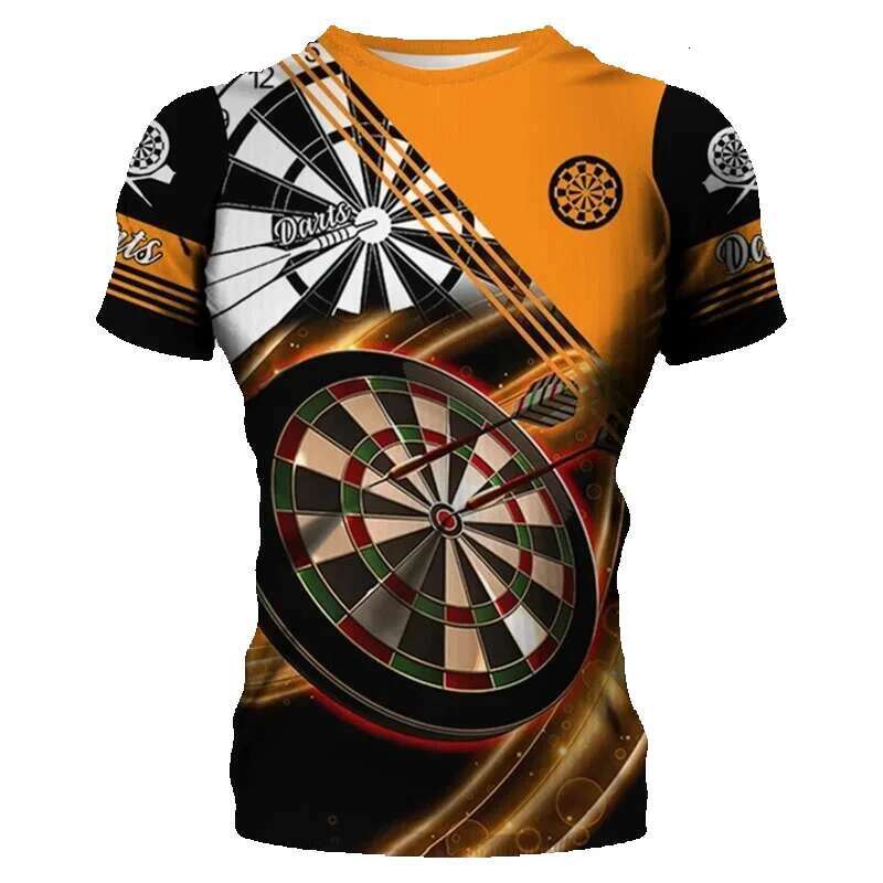 Dart Game Street Short sleeved 3D Printed Red Tie Stained 6XL Large Men's Clothing Summer Casual Top T-shirt