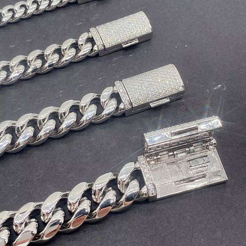 Designer diamond clasp ring 20mm. Thickness 10mm. Hartmisch style pendant. Diamond Cuban chain necklace. - view 5
