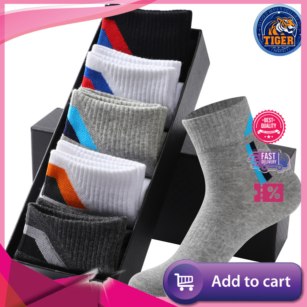 Ddmytiger Ddmytiger Socks Men S Mid Length Seasonal Running Sports Sweat Absorbing And Odor Resistant Solid Color Cotton For Teenagers