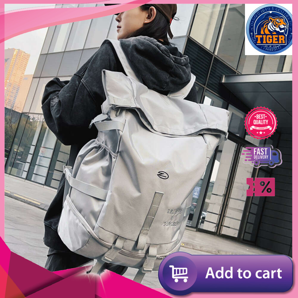 Ddmytiger Ddmytiger New Korean Version Roll Mouth Trendy Casual Men Outdoor Travel Fitness Luggage College Students Backpack For Women H