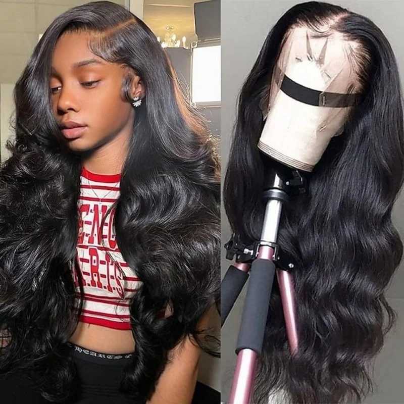 Body Wave Human Hair Wigs 13X6 Hd Lace Frontal Wig 250 Density 40 Inch 250 Density Pre Plucked Brazilian Hair 100 Natural Black W251107