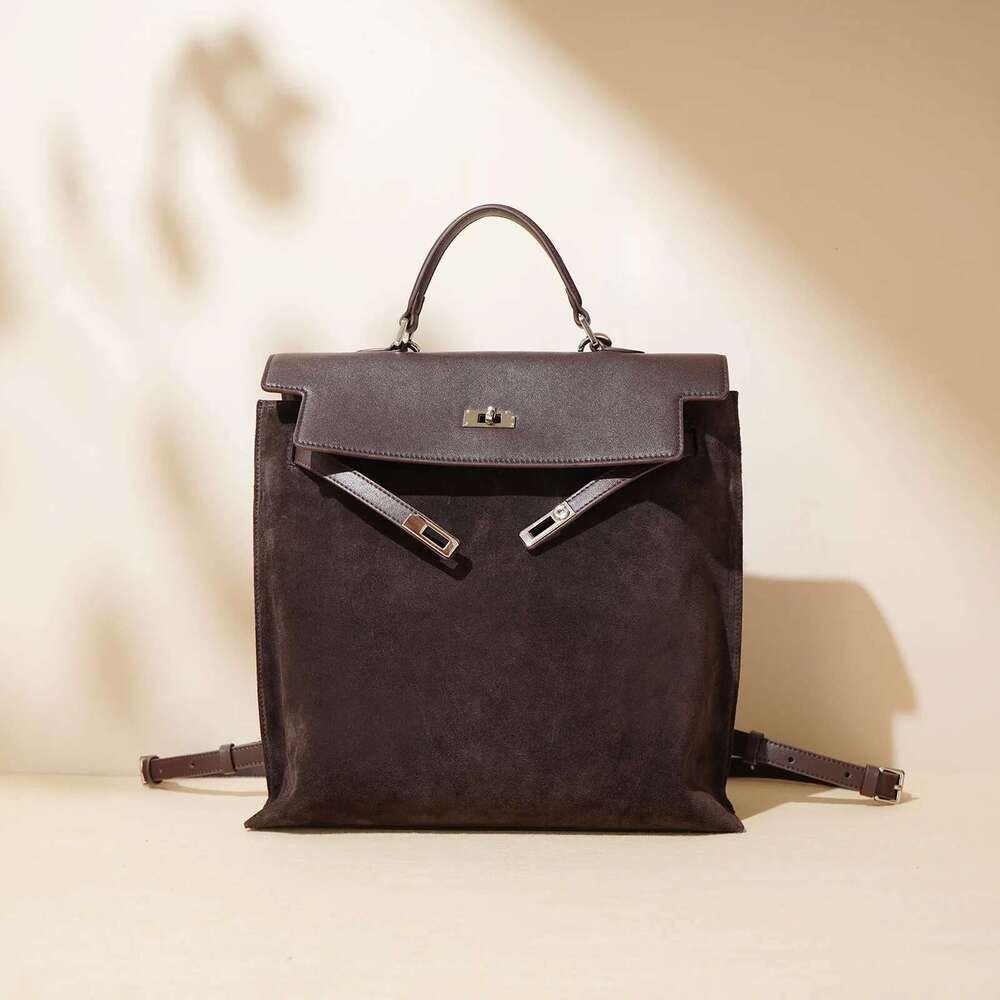 Suede Cowhide Leather Women Handbag Designer Ladies High Quality Shoudler Backpacks 2025 New