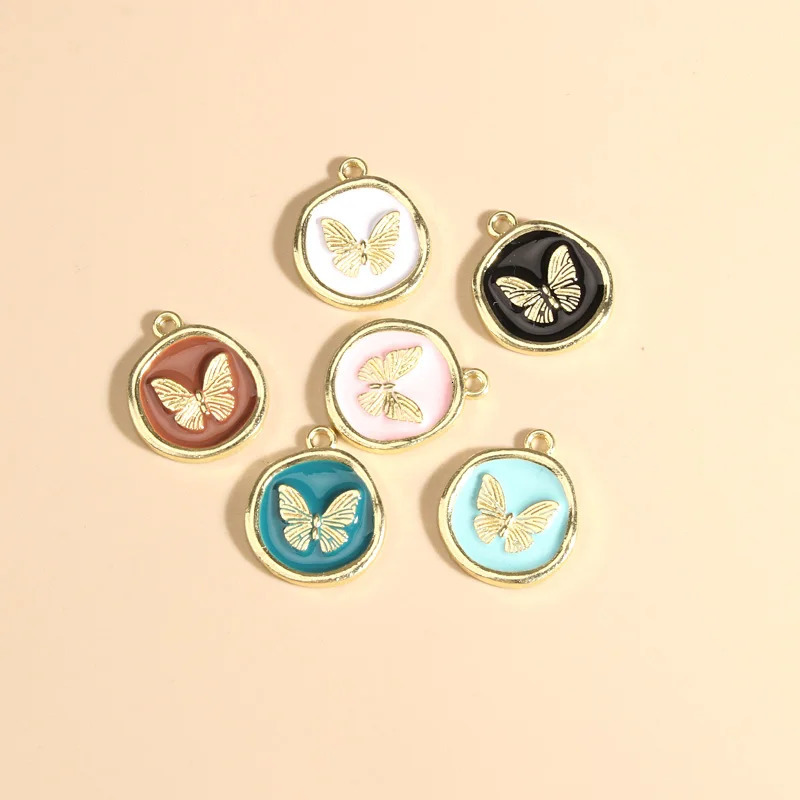 10 Cute Enamel Talisman Colorful Mini Butterfly Animal Pendants for Making Necklaces Keychains DIY Handmade Jewelry Discoveries 250325