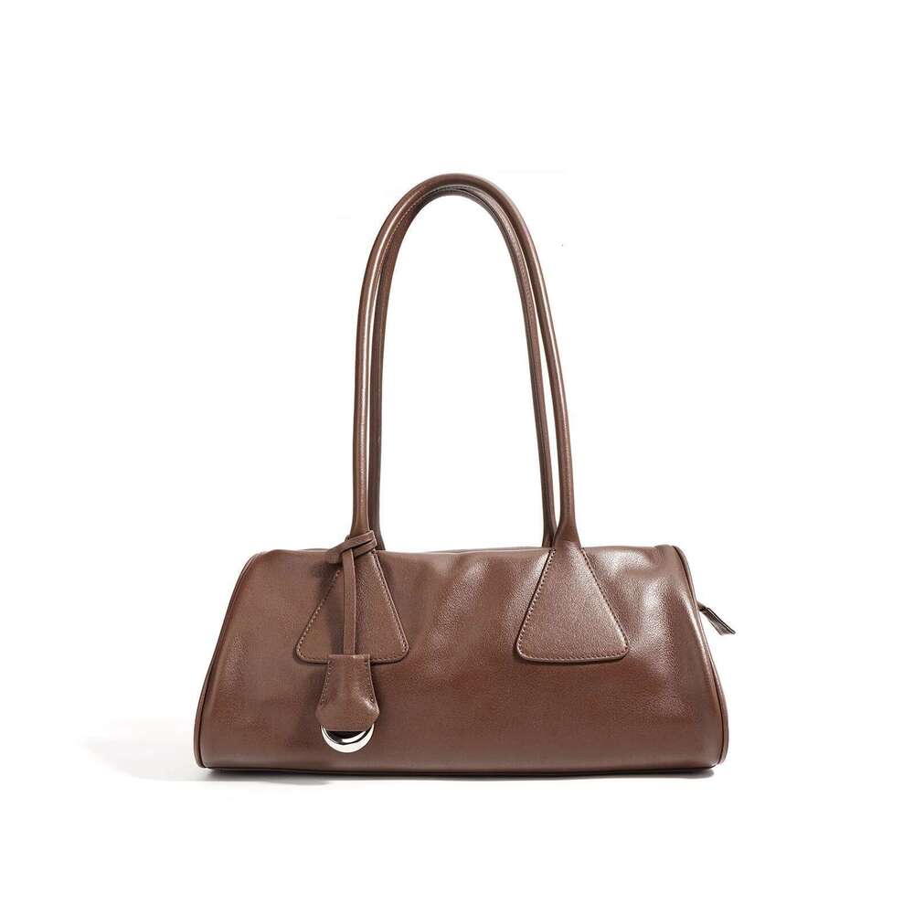 Genuine Leather Women Shoulder Armpit Vintage Brown Baguette Designer Brand Ladies Handheld Black Bowg Bag