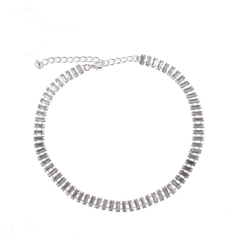 New personalized sier studded with a NEW high-end rectangular zircon and elegant temperament. Full dia women's bracelet