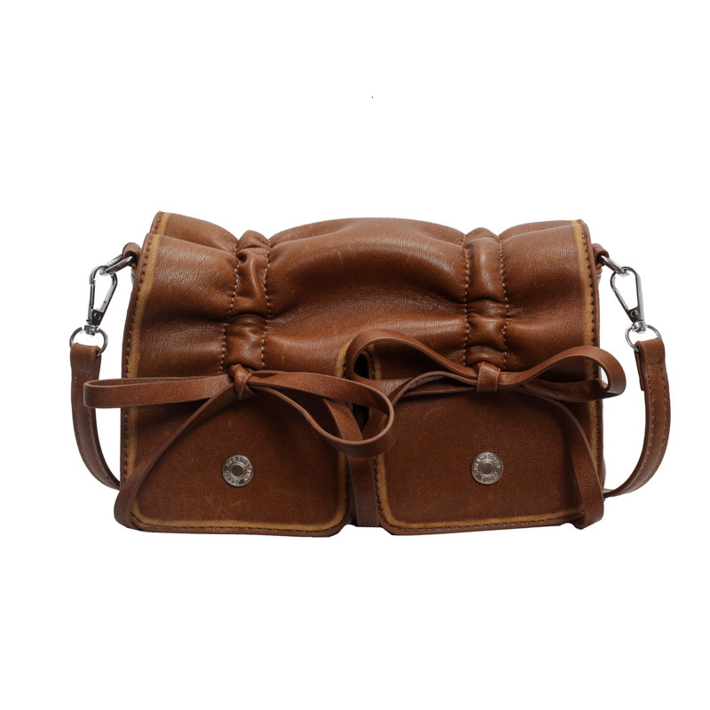 2025S Designer Women S Bag Butterfly Knot Small Square Autumn New Fashion Versatile Trend Crossbody Pleated Hand Held Shoulder Bag