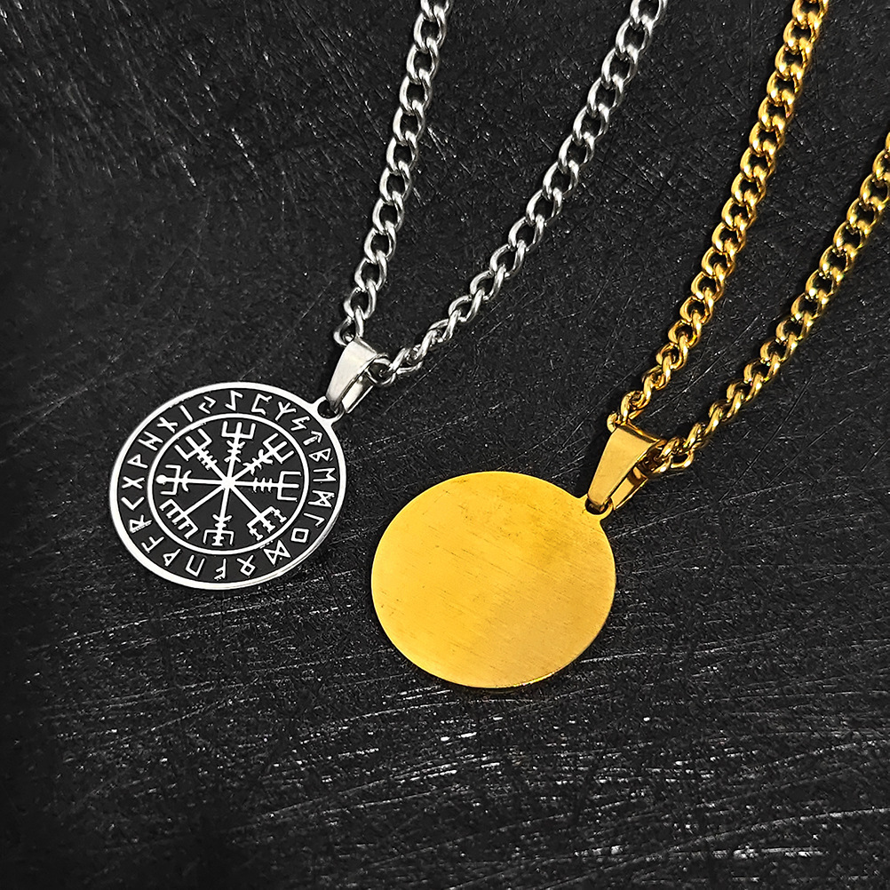 Hot selg Nordic Mythical Stainless Steel Pendant Viking Pirate Compass Men's and Women's Jewelry Talisman