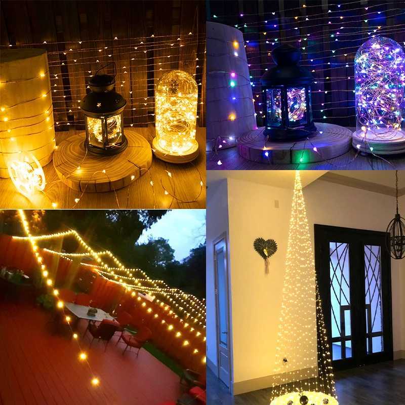 10/30/50/100/120M Silver Wire Fairy Lights Waterproof Outdoor String Lamp Decorative Garland for Party Christmas Wedding Bedroom W251107