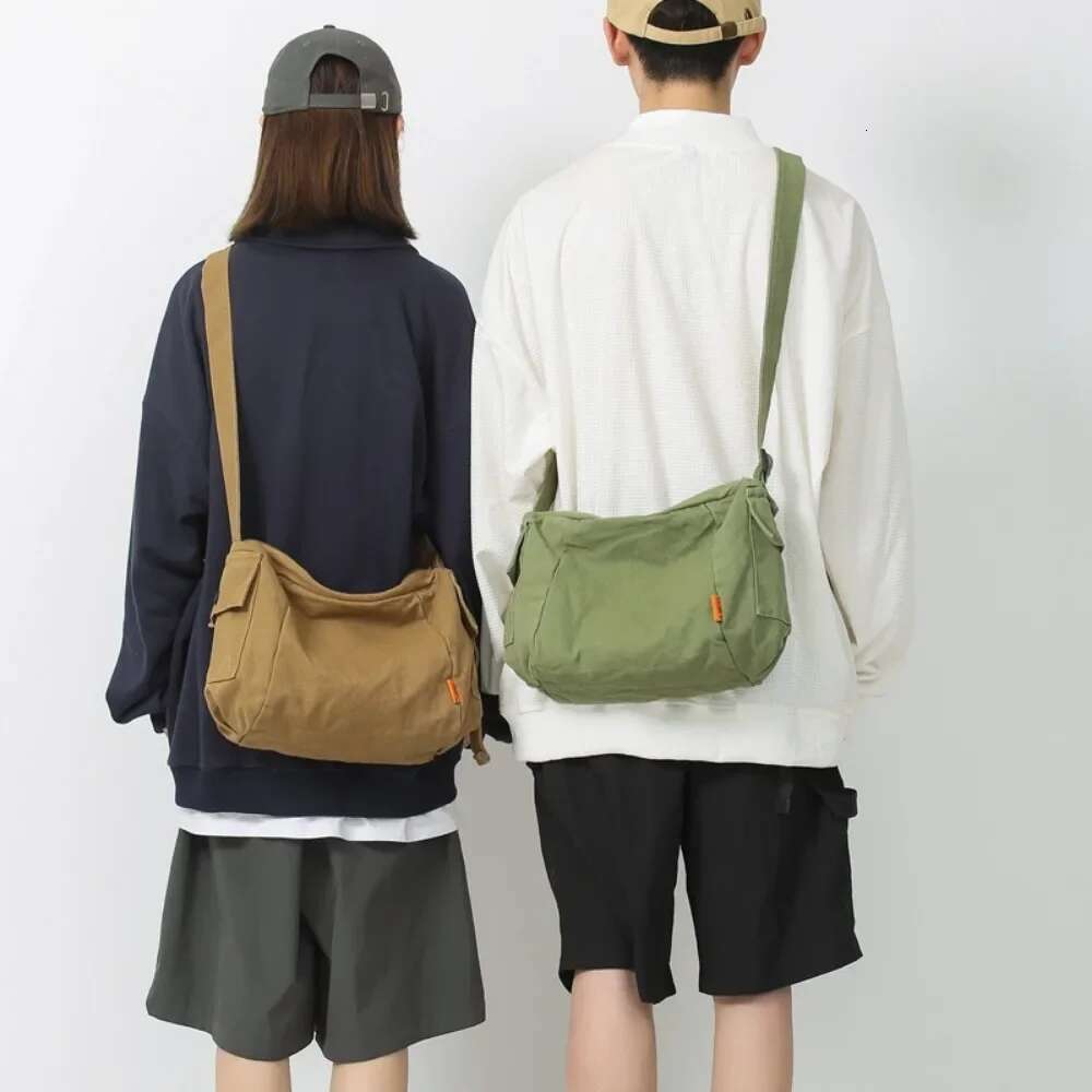 Canvas Fabric Female Hobo Soft Slouchy Shoulder Y2K Student Leisure Medium Size School Book Laptop Pouch Messenger Side Bag