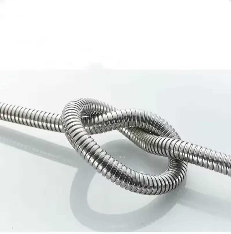 SUS 304 15/2M Black/silver ible Shower Hose Long Bathro Shower Pipe Extension Water Pipe Pl Pipe Bathro Accessories Y251107